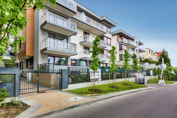 Full length view of rental apartment business